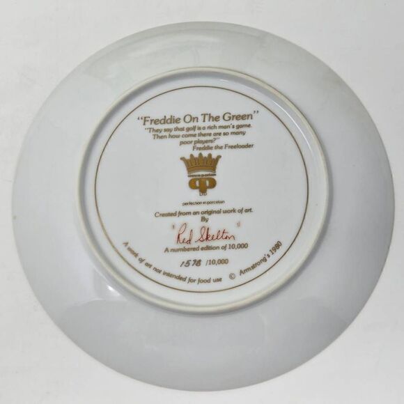 RED SKELTON COLLECTION COLLECTOR PLATE FREDDIE ON THE GREEN 1578/10000 IN BOX - Picture 5 of 5